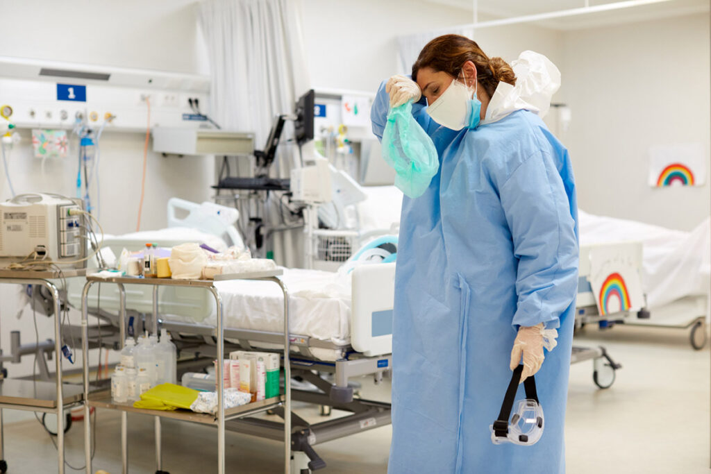 Stressed Frontline Healthcare Worker